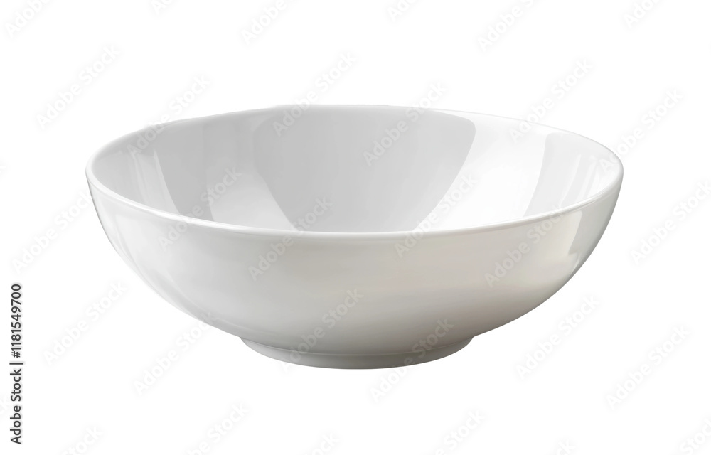 Glossy white ceramic bowl with simple and modern design, minimalist kitchenware for serving food or decoration, elegant and versatile piece isolated on transparent background Glossy white ceramic bowl with simple and modern design, minimalist kitchenware for serving food or decoration, elegant and versatile piece isolated on transparent background