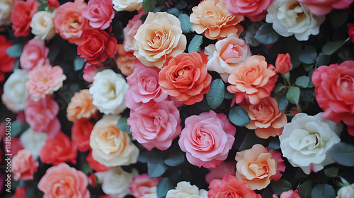Colorful Roses Bloom Beauti...