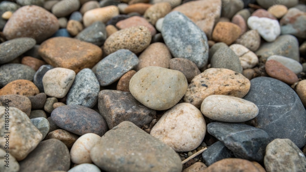 A macro perspective on a of gravel stones highlighting the diverse shapes and sizes from flat fragments to round pebbles each contributing to the overall structures strength with A macro perspective on a of gravel stones highlighting the diverse shapes and sizes from flat fragments to round pebbles each contributing to the overall structures strength with