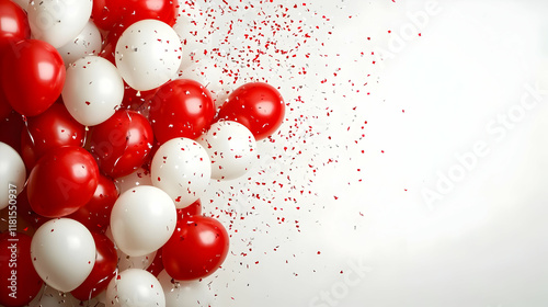 Red and White Balloons Burs...