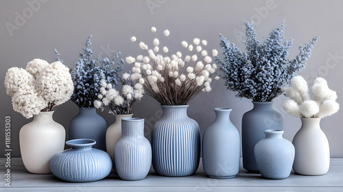 Blue and White Vases Adorn ...