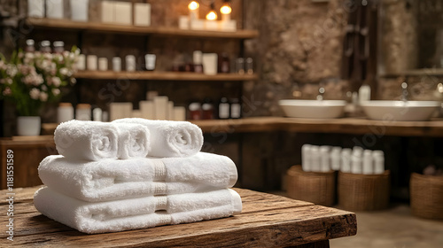 Soft Towels Stacked Gently ...