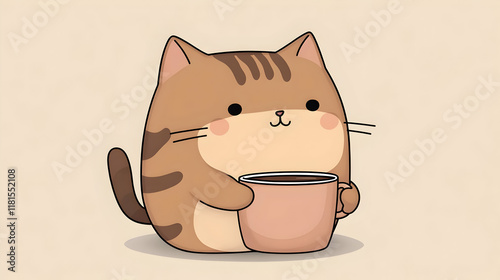 Cute Cat Enjoys a Warm Cup ...