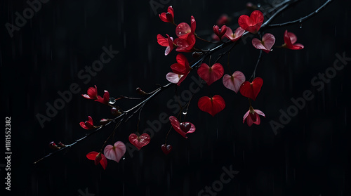 Valentine's Day Image Featuring Hearts, Roses, and Polka Dot Background Romantic Valentine's Day Heart and Roses Design - Perfect for Love-Themed Projects Elegant Valentine's Day Background