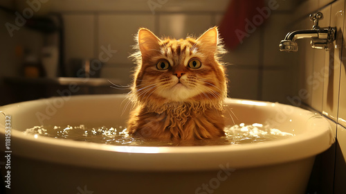Ginger Cat Takes a Bath: Ad...