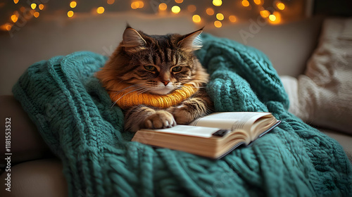Cozy Cat Reads a Book Under...