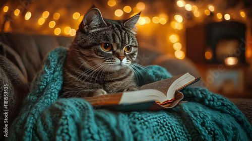 Cozy Cat Reads a Book Under...