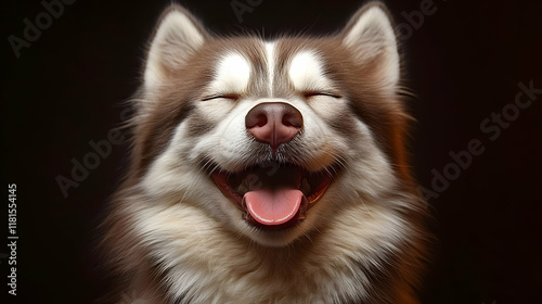 Happy Dog Shows Tongue, Smi...