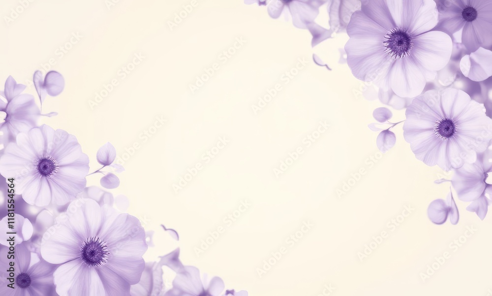 Lavender floral border on soft background Lavender floral border on soft background