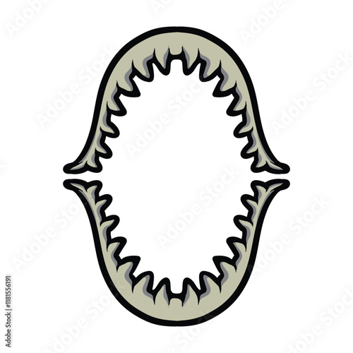 Sharks jaw cartoon vector illustration