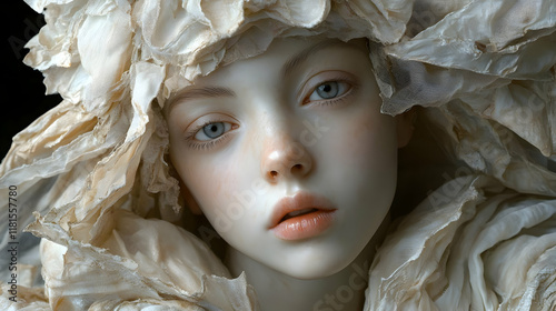 Pale Face Enveloped in Soft...