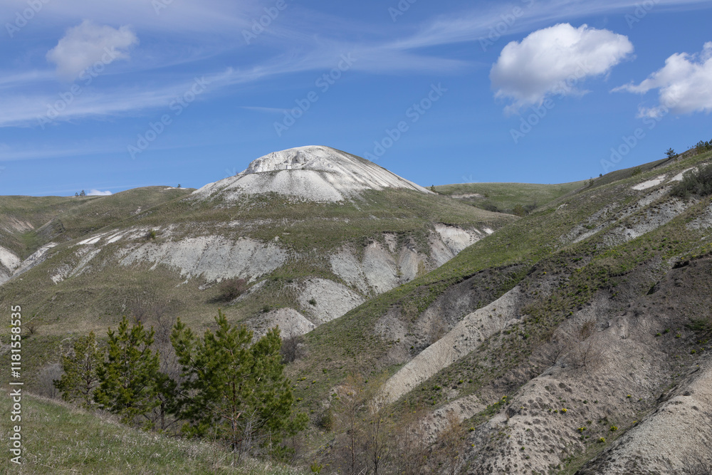 Chalk hills in Ulyanovsk region, Russia Chalk hills in Ulyanovsk region, Russia