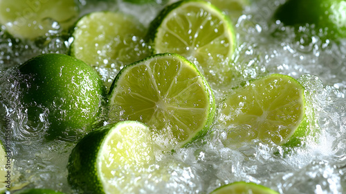 Fresh Limes Splash into Ref...