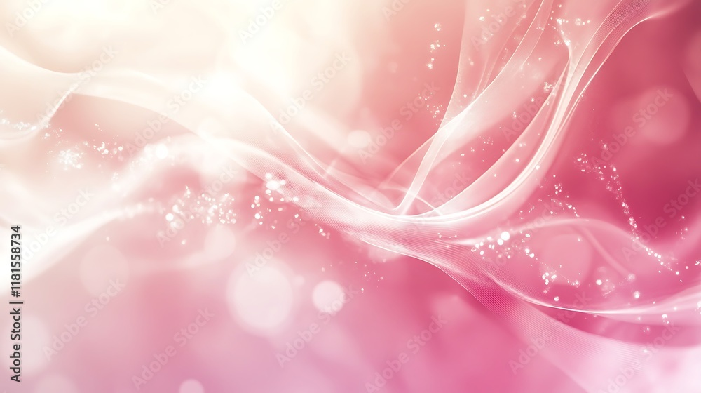Abstract Pink Swirling Waves With Sparkling Lights Abstract Pink Swirling Waves With Sparkling Lights