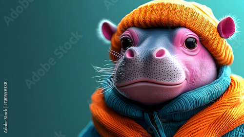 Hippopotamus Wears Cozy Win...