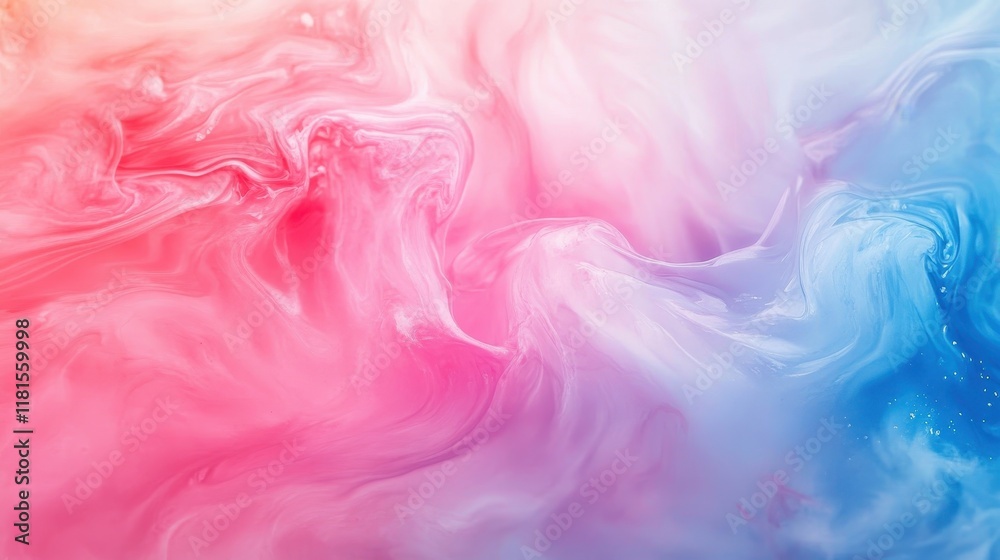 Abstract Fluid Art Background with Swirling Pink, White, and Blue Colors, Blurry and Dreamy Texture. Abstract Fluid Art Background with Swirling Pink, White, and Blue Colors, Blurry and Dreamy Texture.