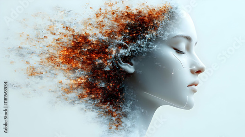 Digital Face Dissolves into...