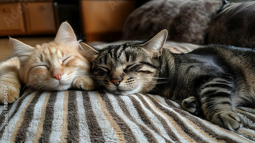 Cats Sleeping Peacefully To...