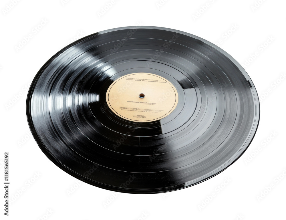 Vinyl record spinning showcasing its classic design and timeless appeal for music lovers. Isolated on transparent background, png. Vinyl record spinning showcasing its classic design and timeless appeal for music lovers. Isolated on transparent background, png.