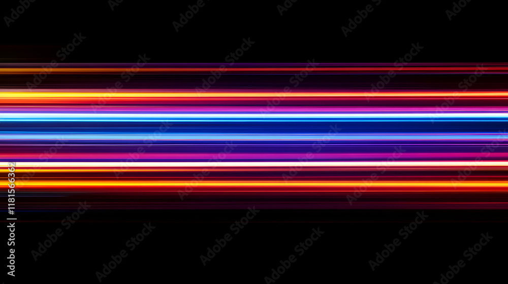 
Laser lines of light. Horizontal neon light. background