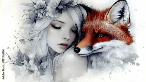 Fox and Girl Share a Gentle...