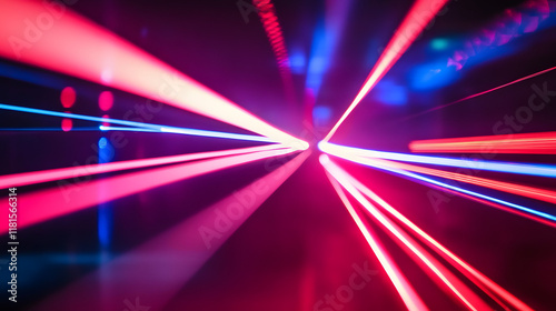 
Laser lines of light. Horizontal neon light. background
