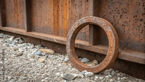 The image captures a closeup of a single support ring leaning against another showcasing the thick sy walls that give these structures their loadbearing capacity. Small bits of photo