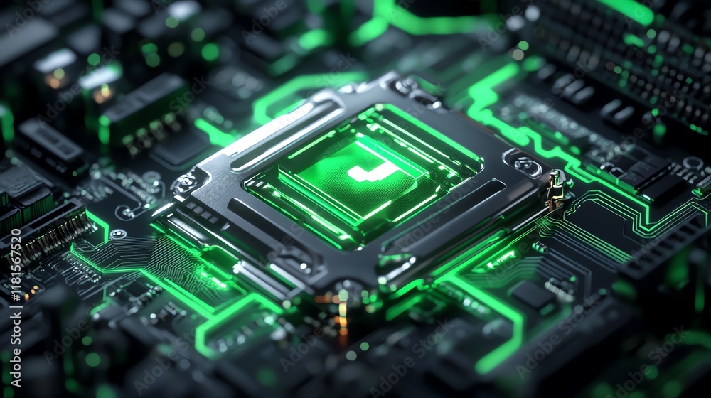 Close-up of a futuristic circuit board. Close-up of a futuristic circuit board.