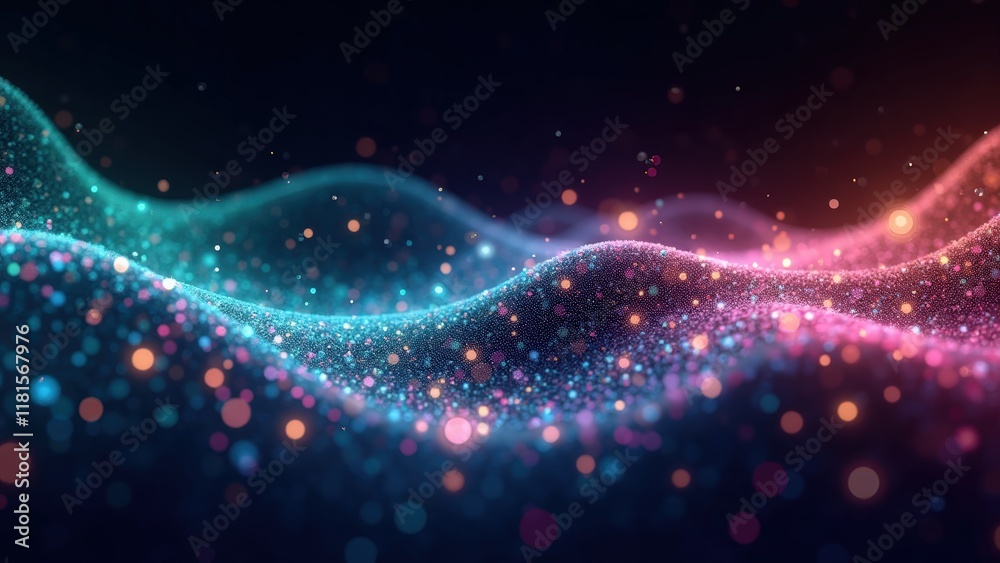 Fototapeta premium Vibrant Abstract Flow: A Kaleidoscope of Light and Particles