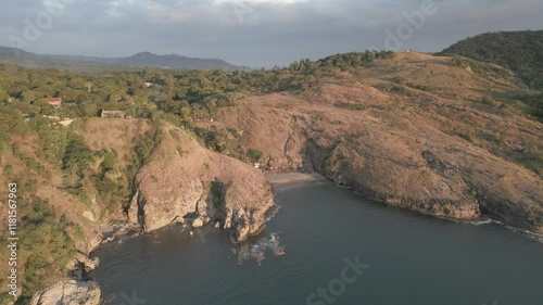 view of the shore in the west Philippine sea during sunset