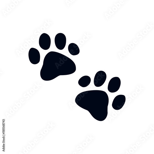 Paw prints foot print pet vector illustration