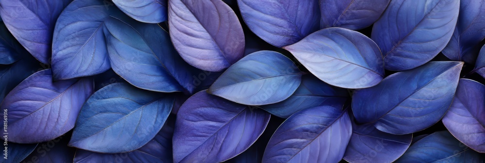 Obraz premium Purple Leaves Pattern. Tropical Foliage Natural Organic Background. Trendy Color Of The Year 2023
