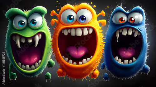 Colorful Monsters Open Wide...