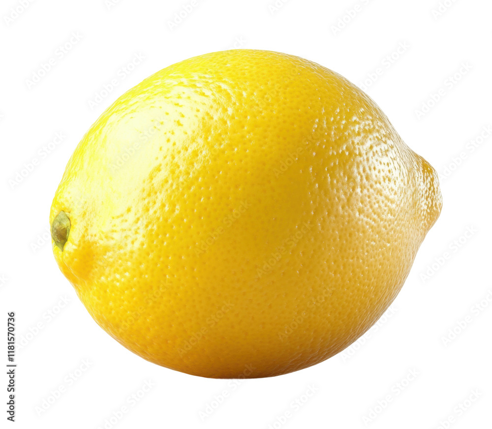 Whole ripe yellow lemon with glossy textured skin, fresh citrus fruit, vitamin C source, natural produce, and healthy food ingredient isolated on transparent background Whole ripe yellow lemon with glossy textured skin, fresh citrus fruit, vitamin C source, natural produce, and healthy food ingredient isolated on transparent background