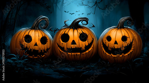 Spooky Pumpkins Glow in Hau...