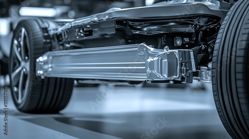 Wallpaper Mural Close Up of Electric Car Chassis and Battery Pack Showcasing Modern Automotive Engineering : Generative AI Torontodigital.ca