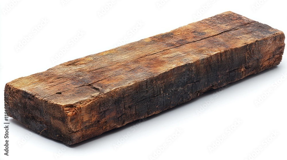 Fototapeta premium Rustic Weathered Wooden Beam: A Reclaimed Wood Plank