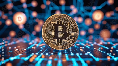 Bitcoin Cryptocurrency Network and Global Blockchain Connections