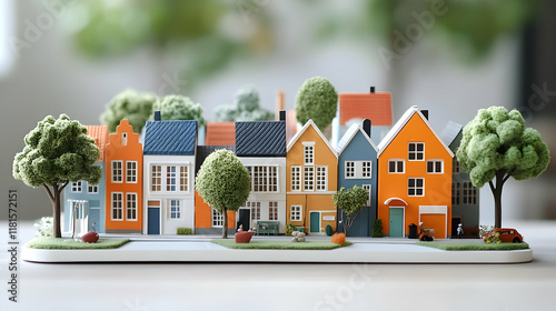 Miniature Town Houses Displ...