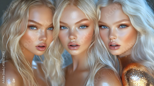 Blonde Hair Women Show Beau...