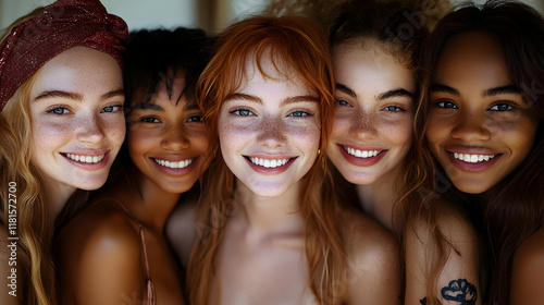 Diverse Women Smiling Joyfu...