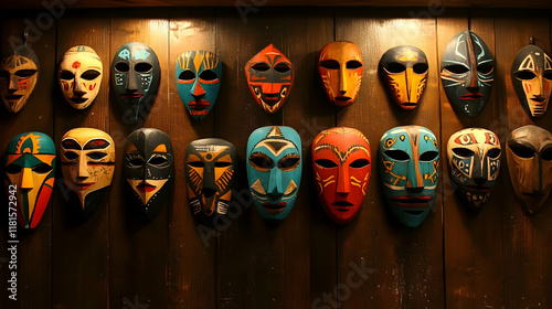 Colorful Masks Displayed on...