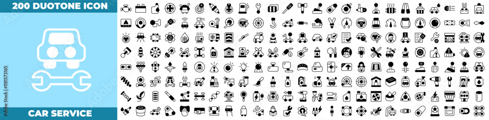Car Service Duotone Editable Icons set Car Service Duotone Editable Icons set