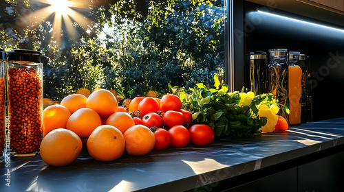 Fresh Produce Displayed Bea...