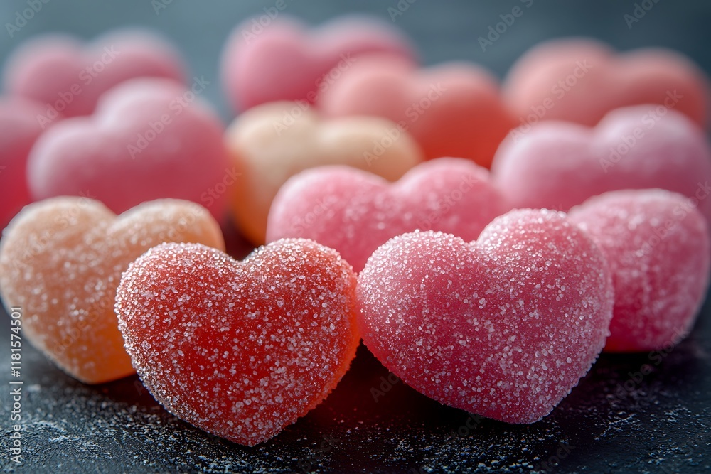 Obraz premium Group of Heart Shaped Candies for Valentine Day