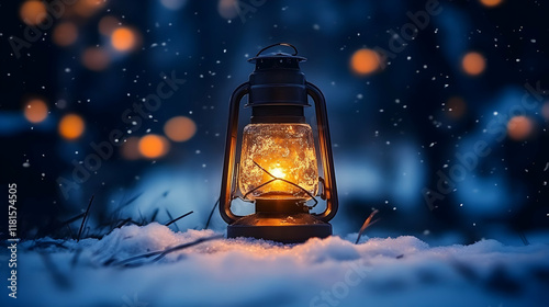 Lantern Glows in Snowy Nigh...
