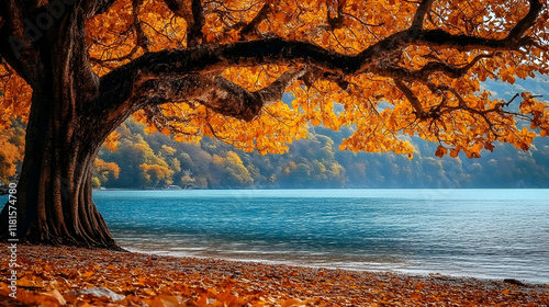 Golden Autumn Leaves Carpet...