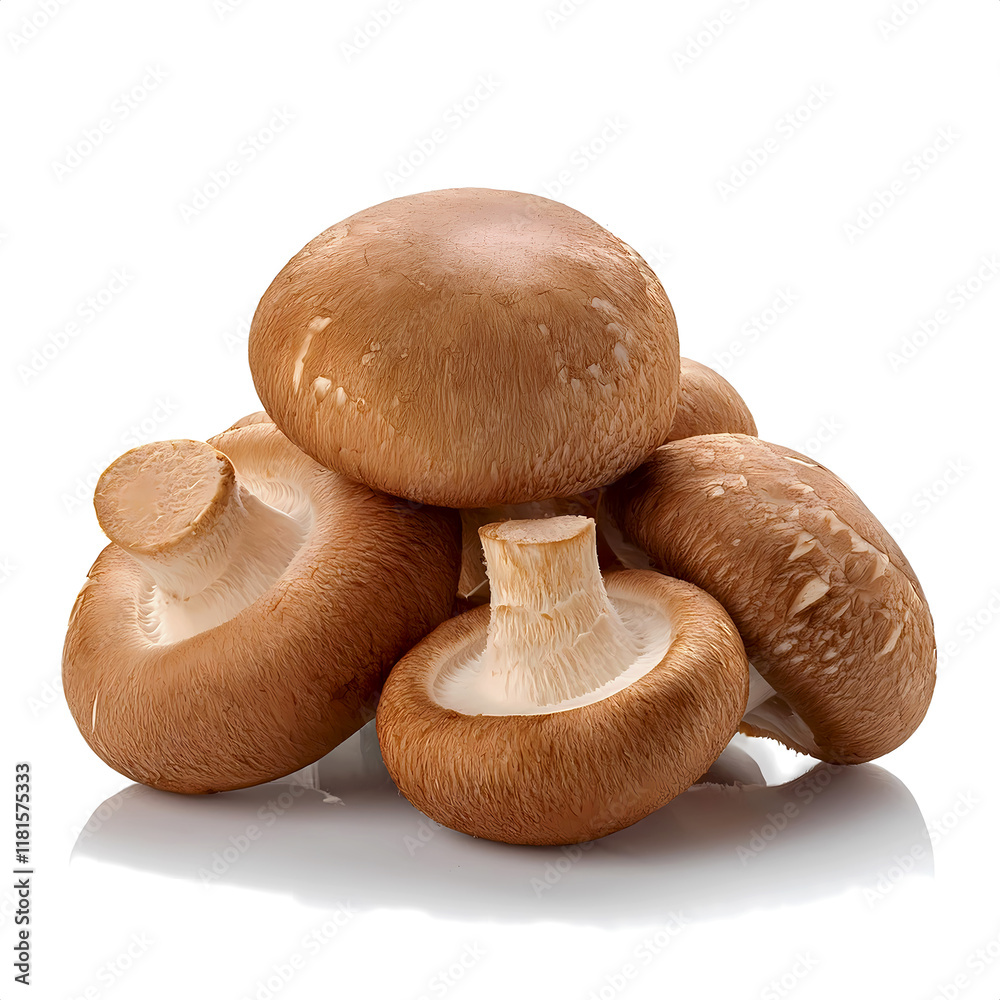 Fresh shiitake mushrooms or chinese mushrooms isolated on white background Fresh shiitake mushrooms or chinese mushrooms isolated on white background