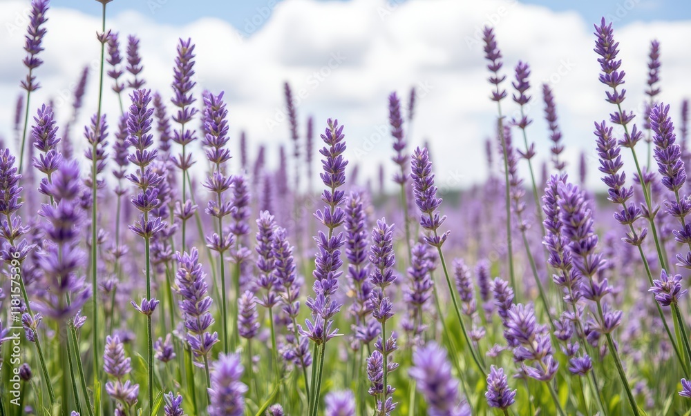 Lavender field under a bright sky Lavender field under a bright sky