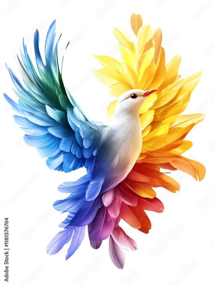 Fototapeta premium Colorful bird with vibrant, feathered wings.